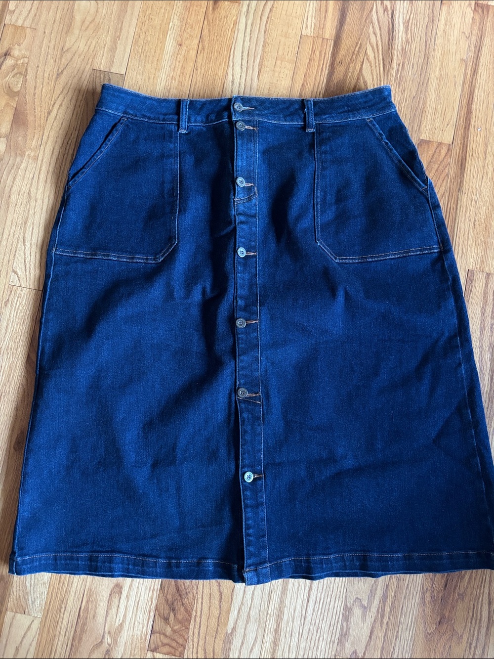 Universal Standard High Waisted Denim Midi Skirt Plus Size 18-20